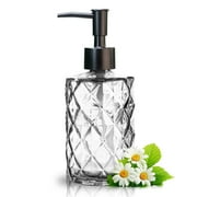YTCYKJ 1PC Glass Soap Dispenser,330ml/12 Ounce,Refillable With Black Pump Head For Bathroom Kitchen ,Clear